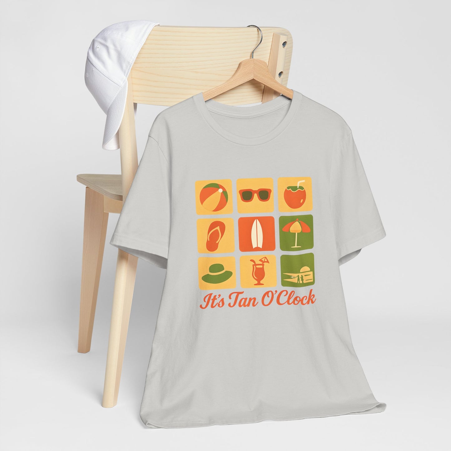 Summer Vibes Tee - It's Tan O'Clock, Unisex Beach Shirt, Vacation Outfit, Gift for Sun Lovers, Casual Summer Wear, Summer Holiday Apparel