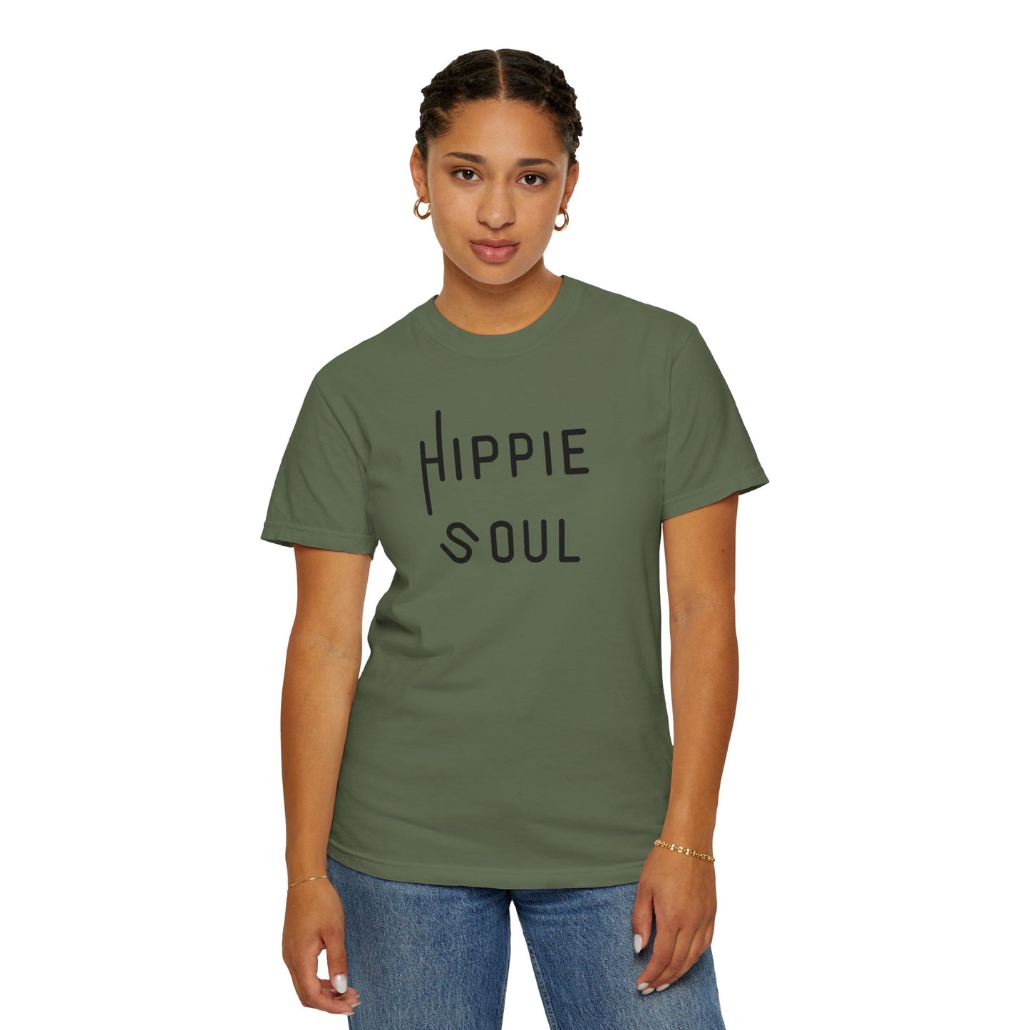 Hippie Soul T-shirt, Unisex Garment-Dyed Tee, Boho Style Shirt, Casual Summer Wear, Gift for Free Spirits, Festival Fashion
