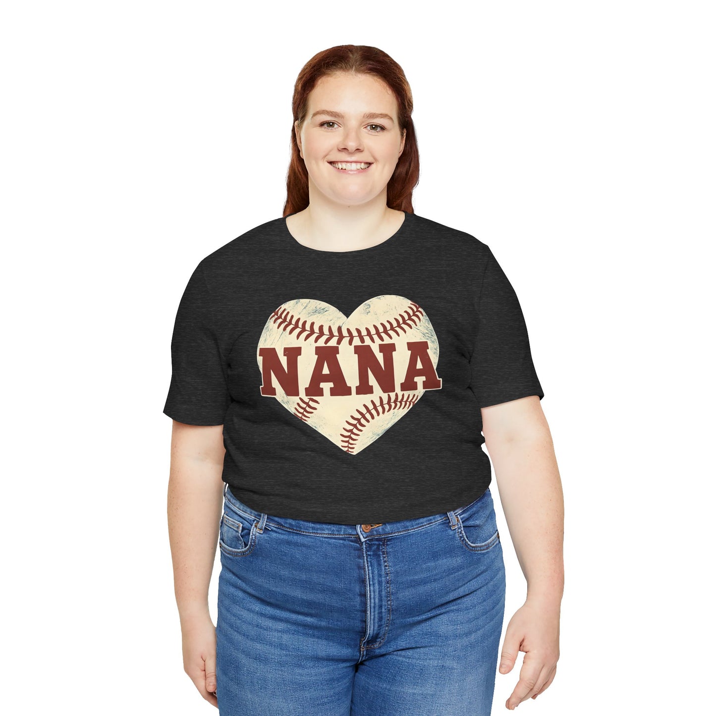 Nana Baseball Heart Tee, Unisex T-Shirt for Grandparents, Gifts for Mother's Day, Soft Cotton Tee, Family Love Shirt