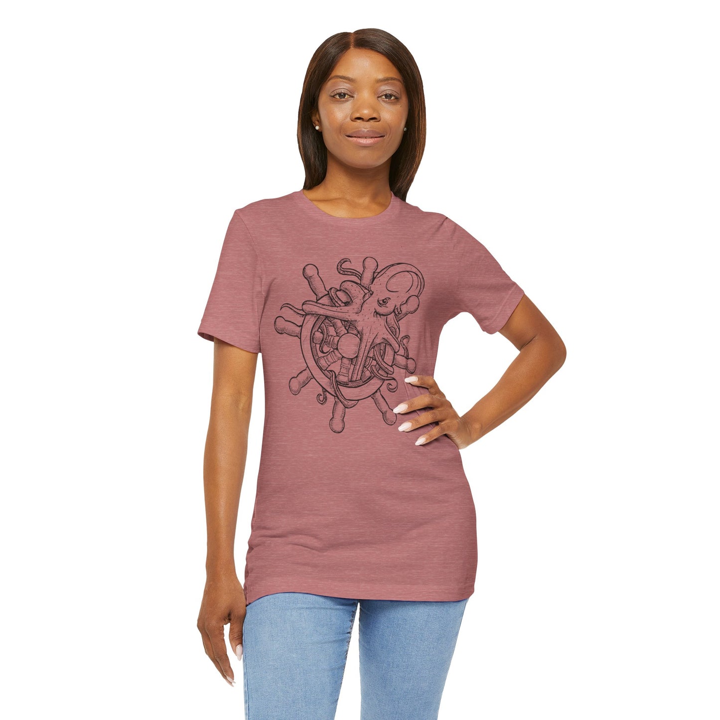 Nautical Octopus Tee, Unisex Short Sleeve Shirt, Ocean Lover Gift, Sea Life T-Shirt, Marine Adventure Apparel, Beach Vibes Wear
