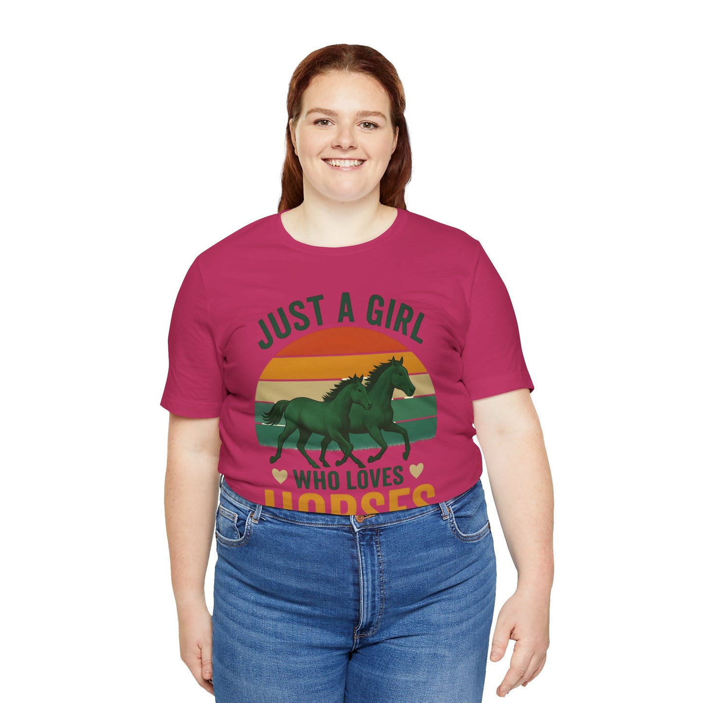 Just a Girl Who Loves Horses Tee | Horse Lover Shirt, Equestrian Gift, Casual Summer Tee, Birthday Present, Gift for Horse Girls