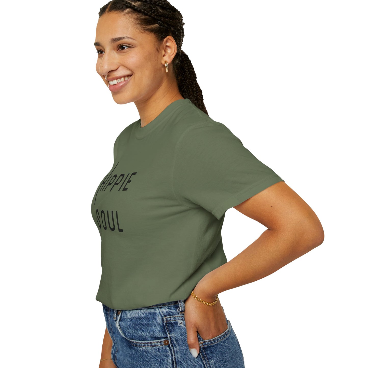 Hippie Soul T-shirt, Unisex Garment-Dyed Tee, Boho Style Shirt, Casual Summer Wear, Gift for Free Spirits, Festival Fashion