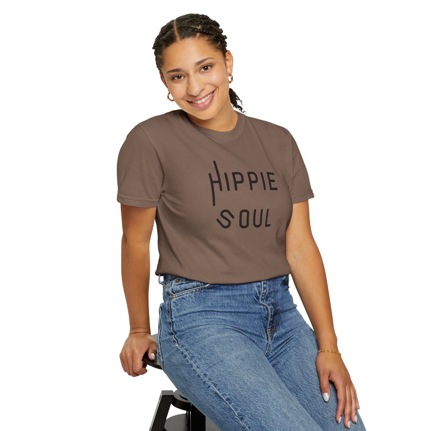 Hippie Soul T-shirt, Unisex Garment-Dyed Tee, Boho Style Shirt, Casual Summer Wear, Gift for Free Spirits, Festival Fashion