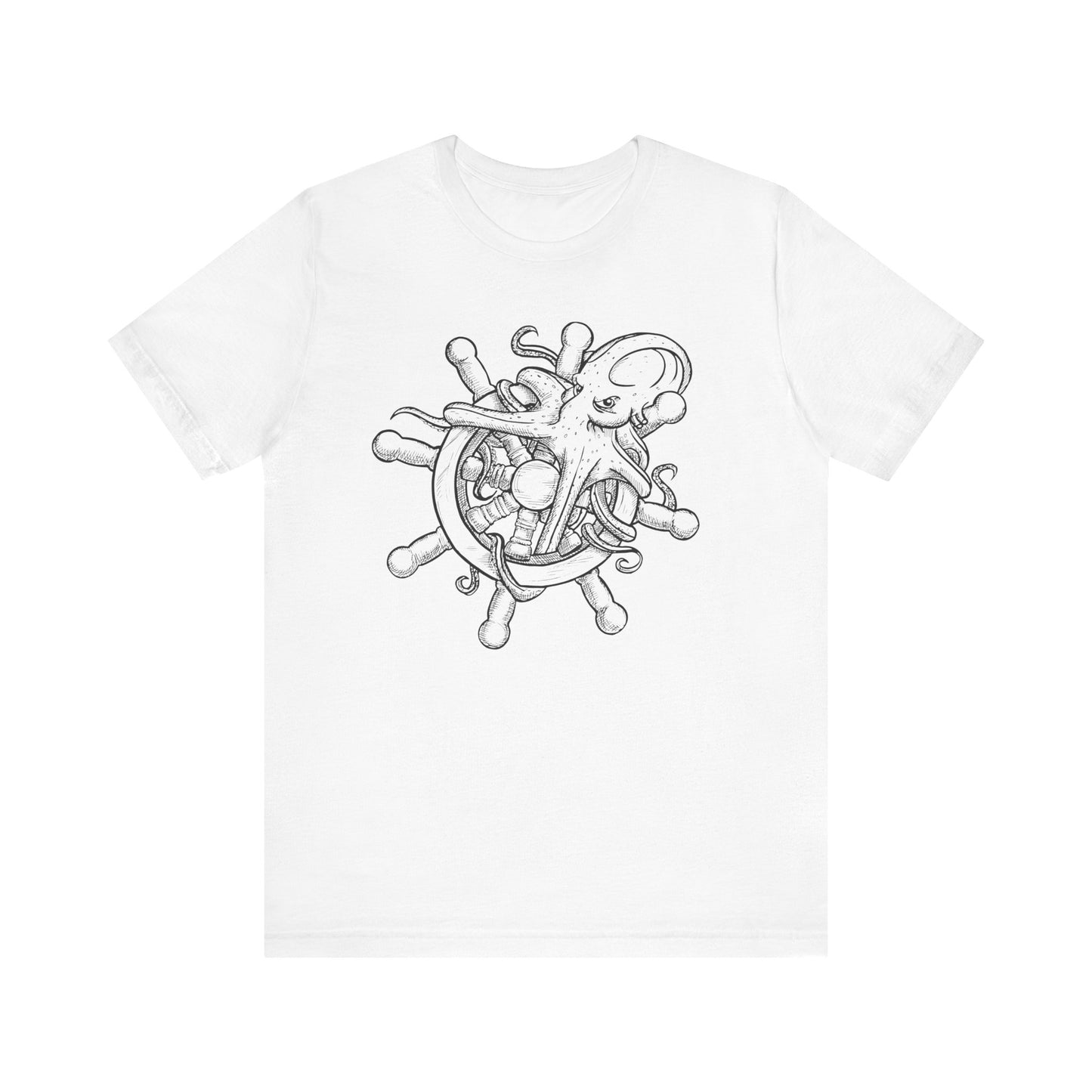 Nautical Octopus Tee, Unisex Short Sleeve Shirt, Ocean Lover Gift, Sea Life T-Shirt, Marine Adventure Apparel, Beach Vibes Wear