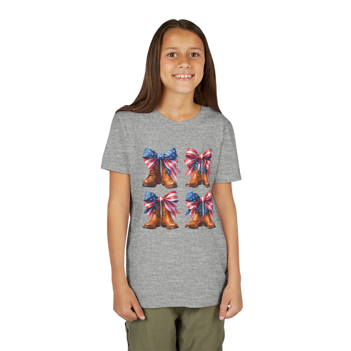 Patriotic Youth Tee, Youth Short Sleeve Shirt, 4th of July Shirt, Americana T-Shirt, Cute Kids Top for Independence Day