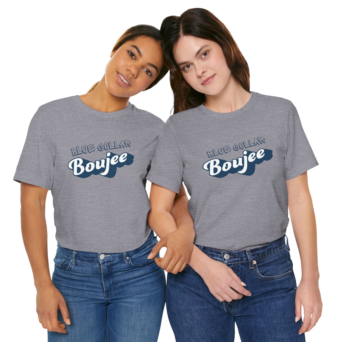 Boujee Blue Collar Unisex Tee, Trendy Graphic Shirt, Casual Wear, Gift for Him/Her, Fun Attire for Themed Parties
