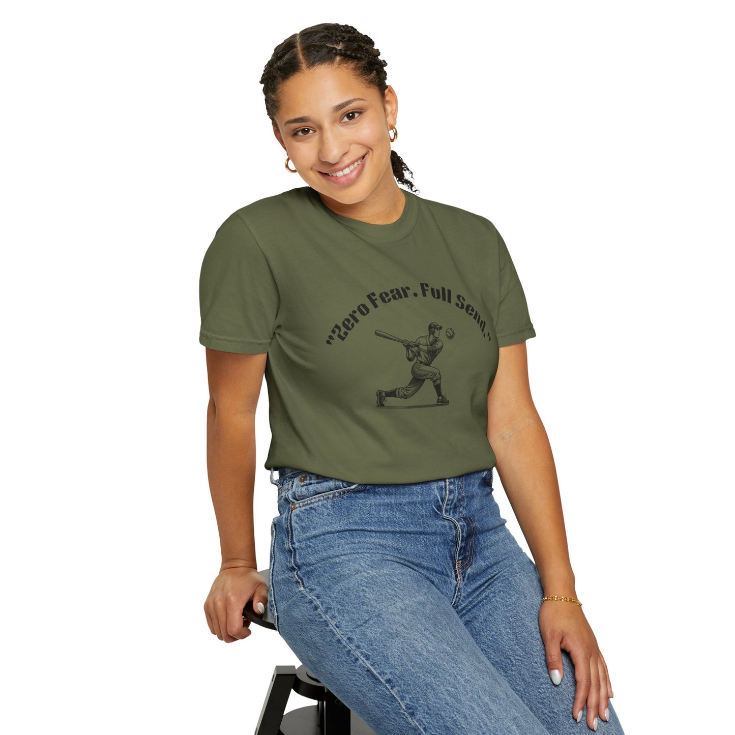 Youth Garment-Dyed T-shirt Zero Fear Full Send Moto Tee