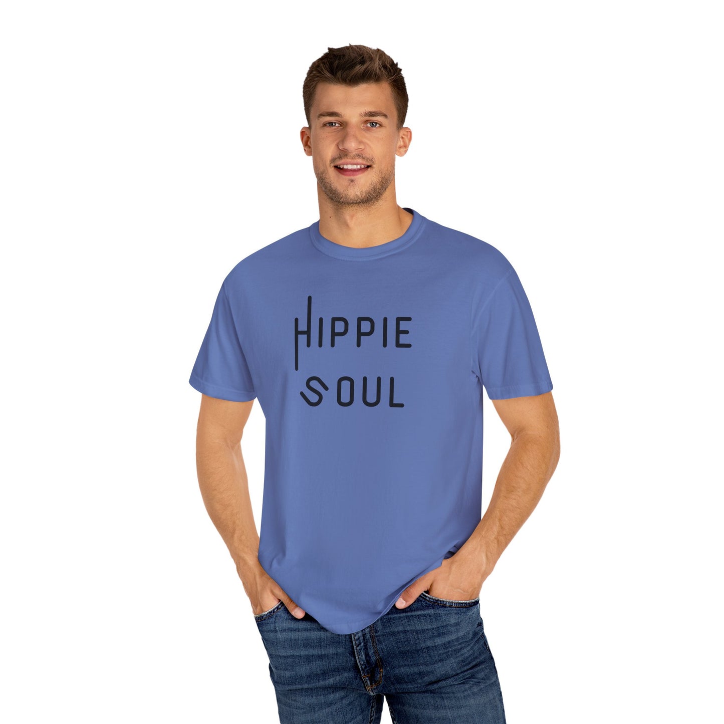 Hippie Soul T-shirt, Unisex Garment-Dyed Tee, Boho Style Shirt, Casual Summer Wear, Gift for Free Spirits, Festival Fashion