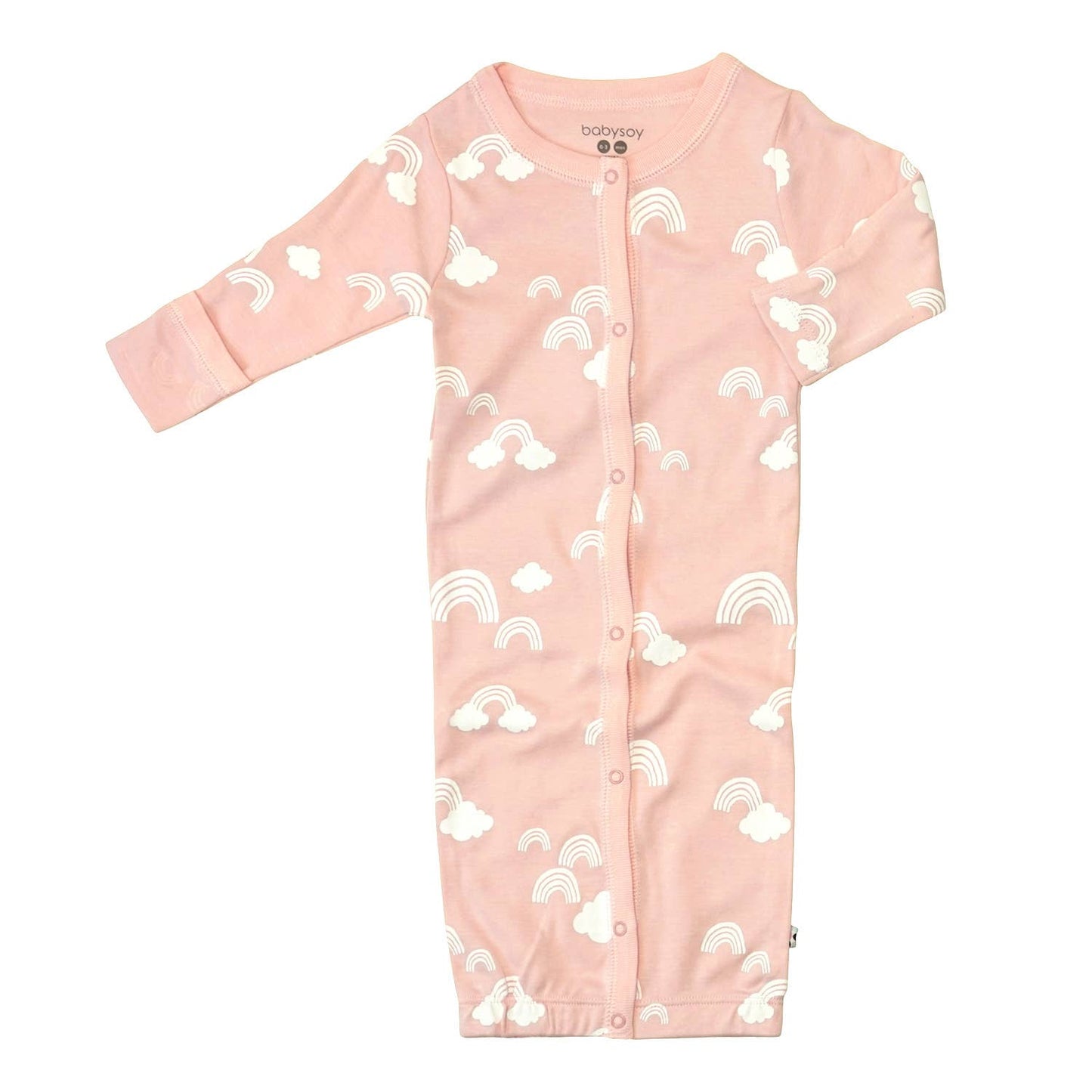 Babysoy Pattern Print Baby Snaps Gown