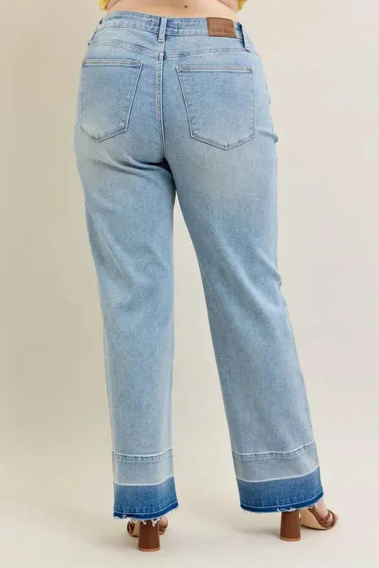 Judy Blue Jeans - Plus Size Mr Release Hem Wide Leg