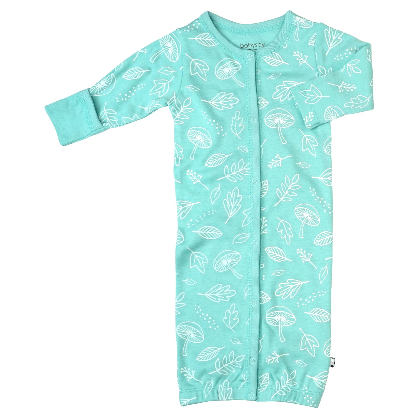 Babysoy Pattern Print Baby Snaps Gown