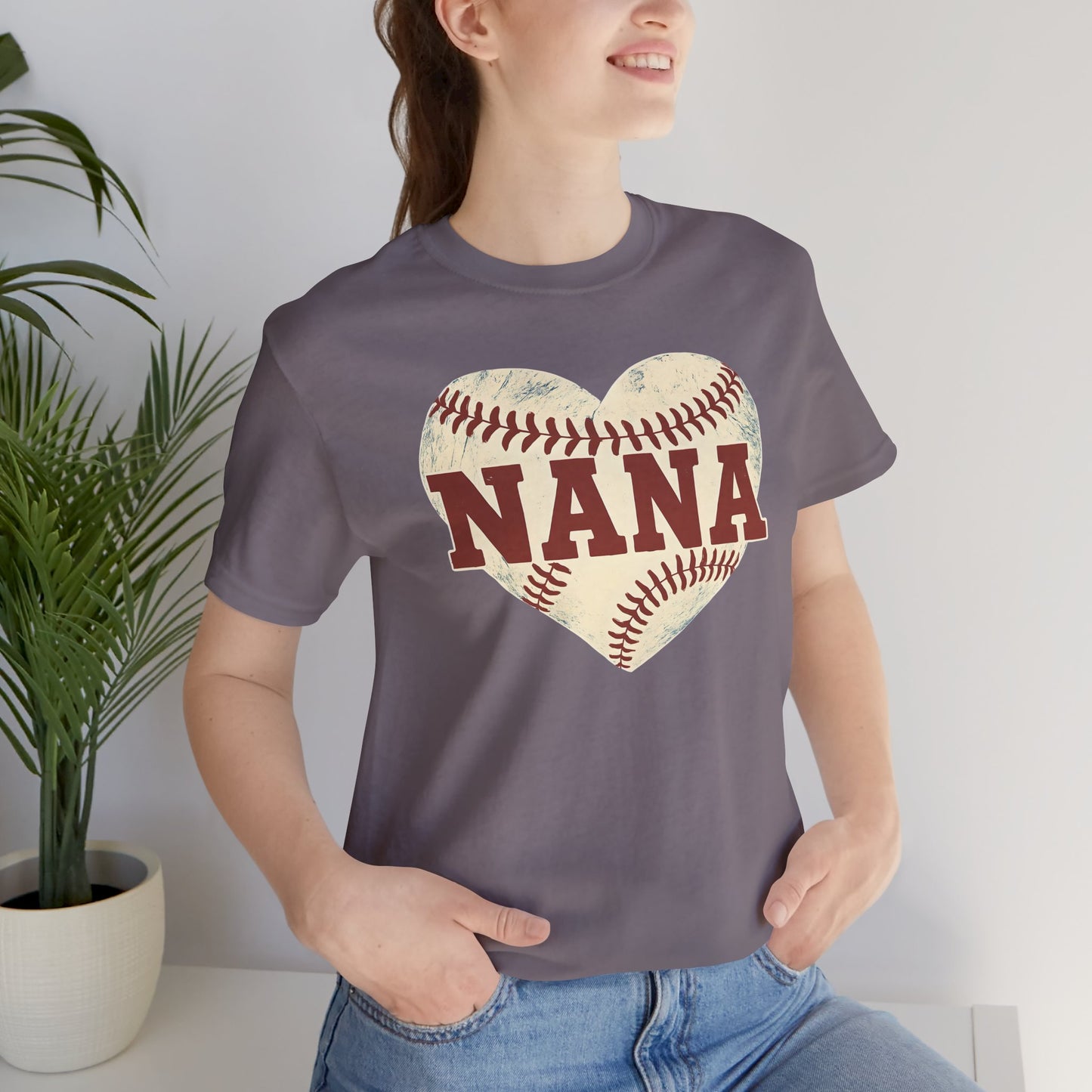 Nana Baseball Heart Tee, Unisex T-Shirt for Grandparents, Gifts for Mother's Day, Soft Cotton Tee, Family Love Shirt