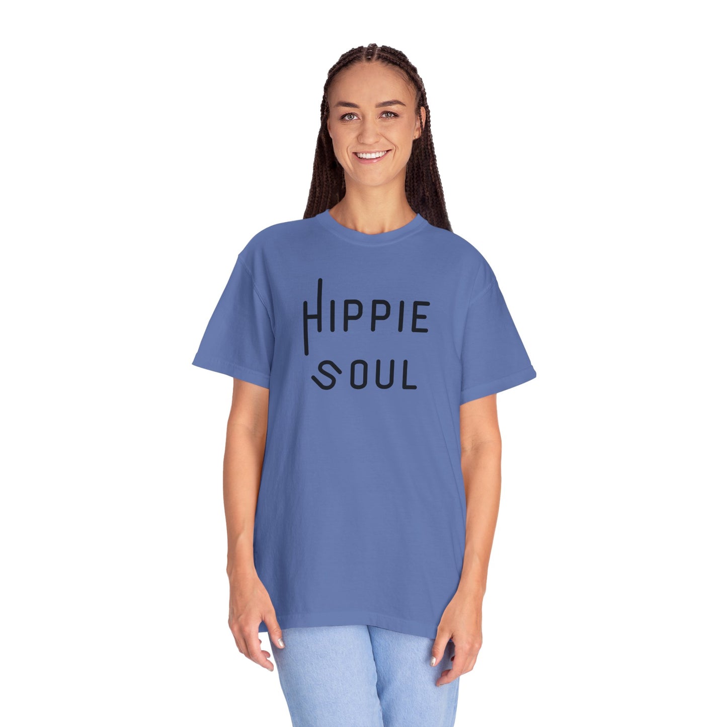 Hippie Soul T-shirt, Unisex Garment-Dyed Tee, Boho Style Shirt, Casual Summer Wear, Gift for Free Spirits, Festival Fashion