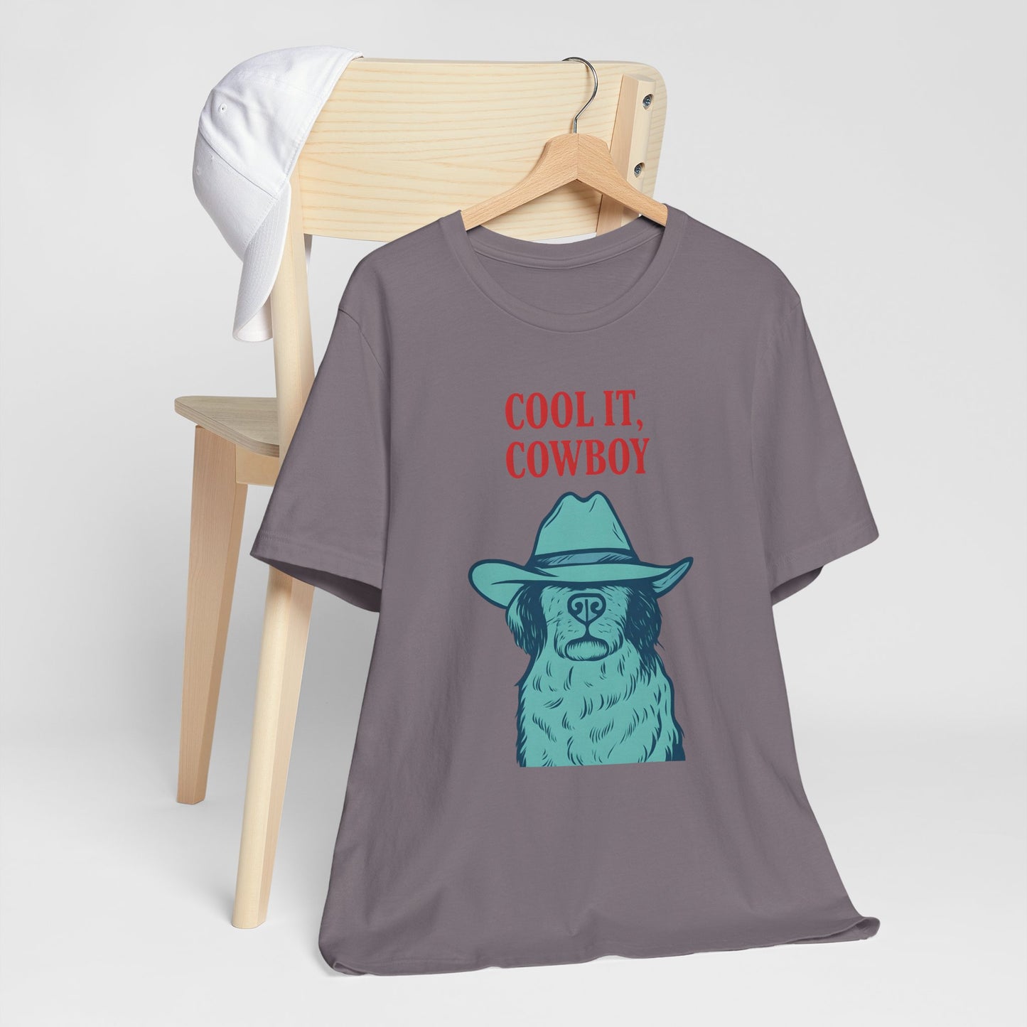 Cool It, Cowboy Unisex Tee - Fun Graphic T-Shirt for Dog Lovers, Birthday Gift, Country Style Fashion, Casual Wear