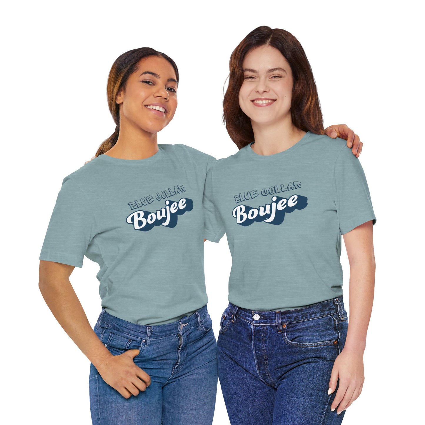 Boujee Blue Collar Unisex Tee, Trendy Graphic Shirt, Casual Wear, Gift for Him/Her, Fun Attire for Themed Parties