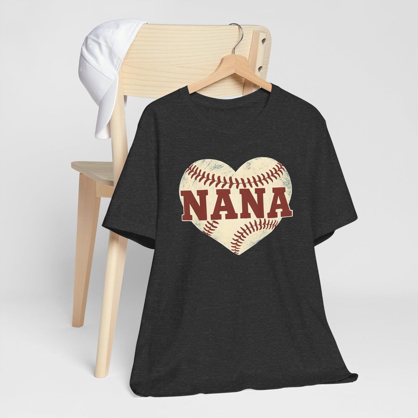 Nana Baseball Heart Tee, Unisex T-Shirt for Grandparents, Gifts for Mother's Day, Soft Cotton Tee, Family Love Shirt