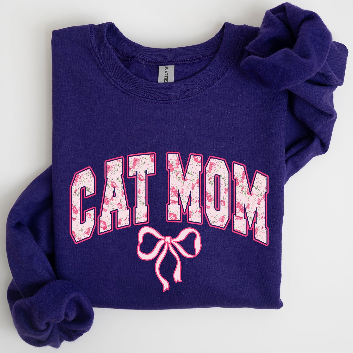Cat Mom, Coquette, Pink Bows, Trend, Girly, Soft Girl Era Sweatshirt