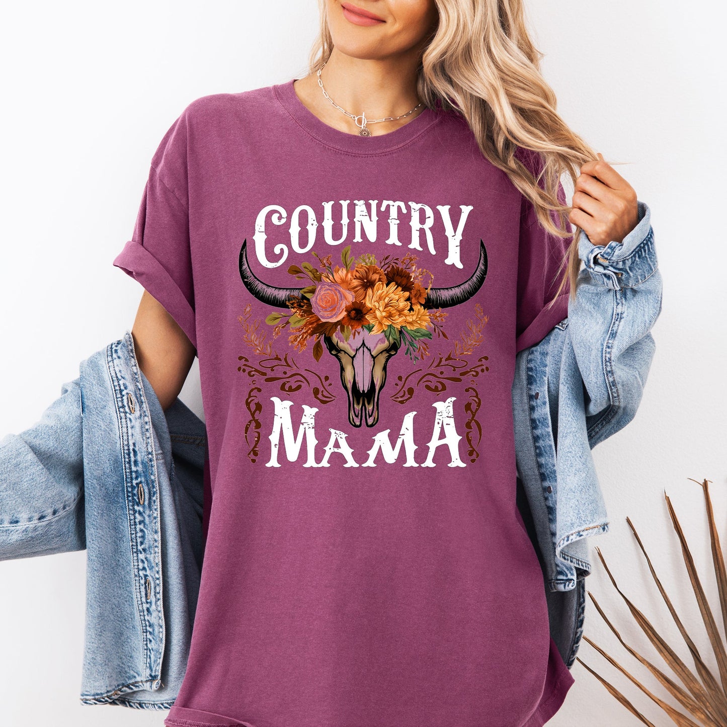 Country Mama, Skull, Western, Country, Mother's Day Tshirt Comfort Colors T-Shirt