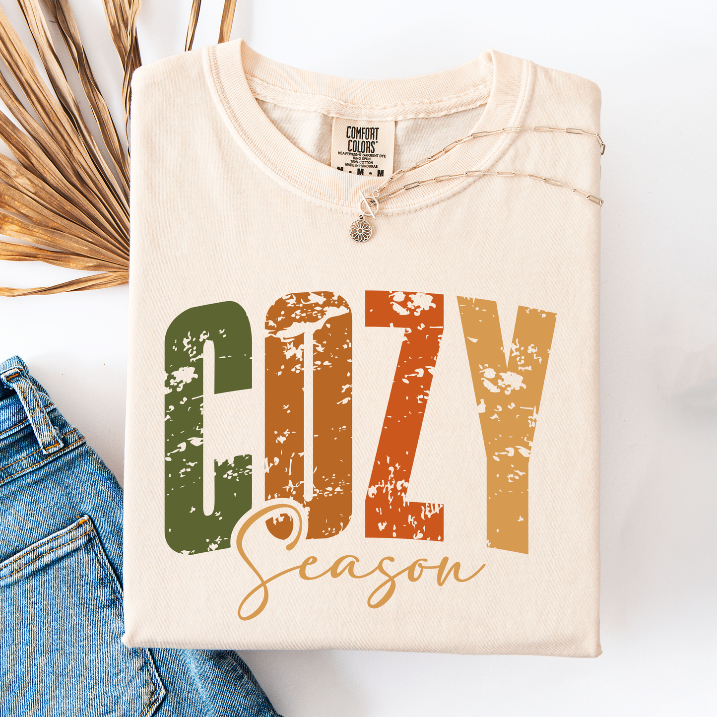 Cozy Season, Fall Vibes, Retro Varsity, Autumn, Pumpkin, Comfort Colors T-Shirt