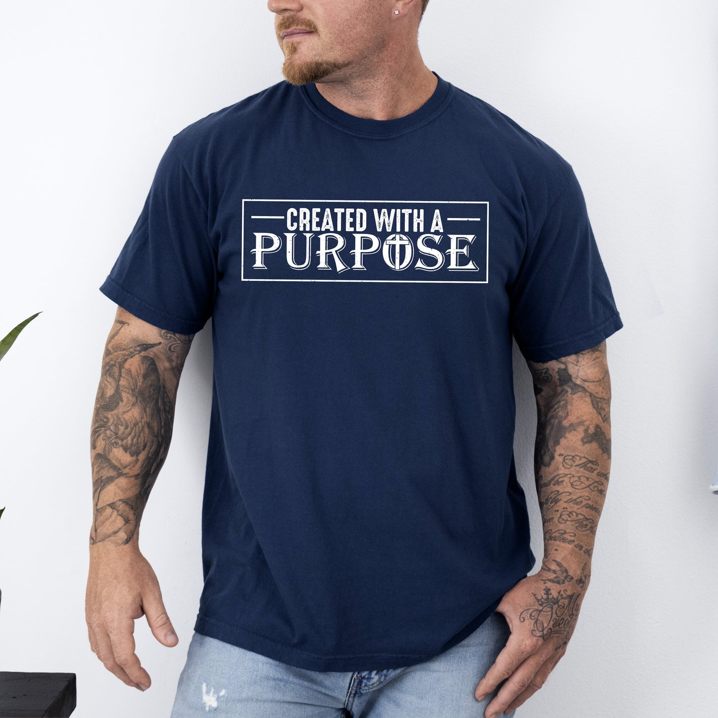 Created With A Purpose, Faith, Christian, Jesus, Gospel, Religious Tshirt Comfort Colors T-Shirt