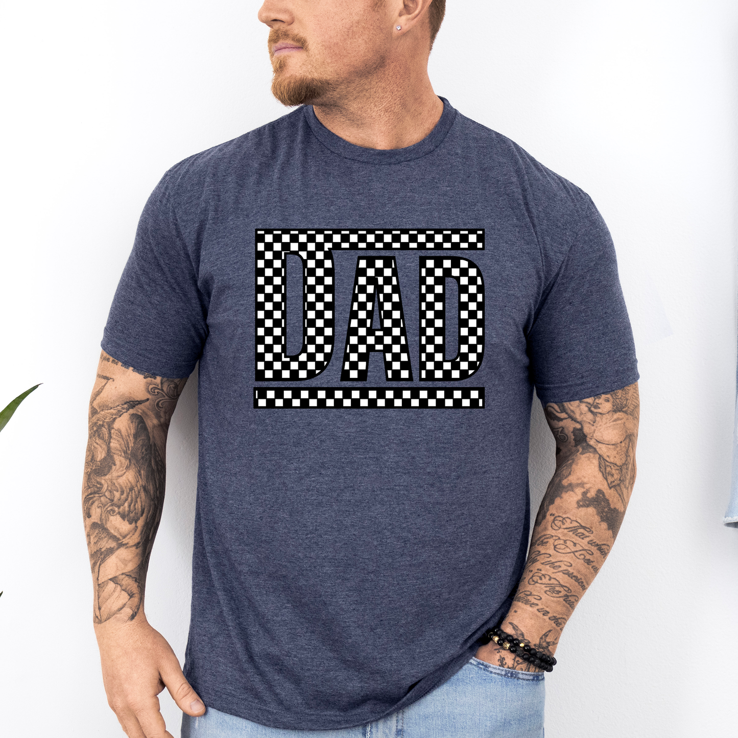 Dad, Retro Checkered, Father's Day, Boyfriend, Husband, Brother, Guy Gift, Soft Style T-Shirt
