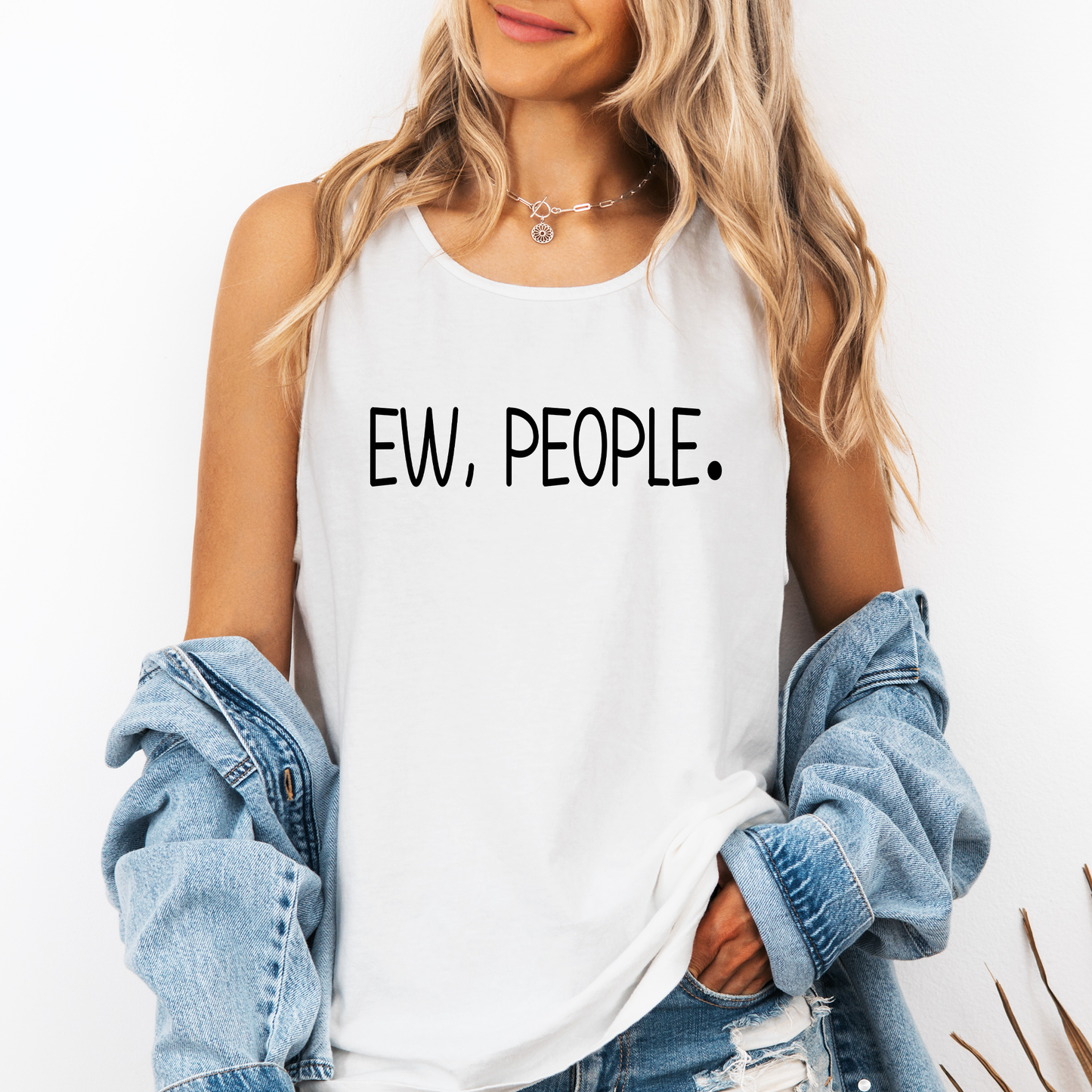 Ew People, Sassy, Sarcastic, Minimalist, Funny Comfort Colors Tank Top