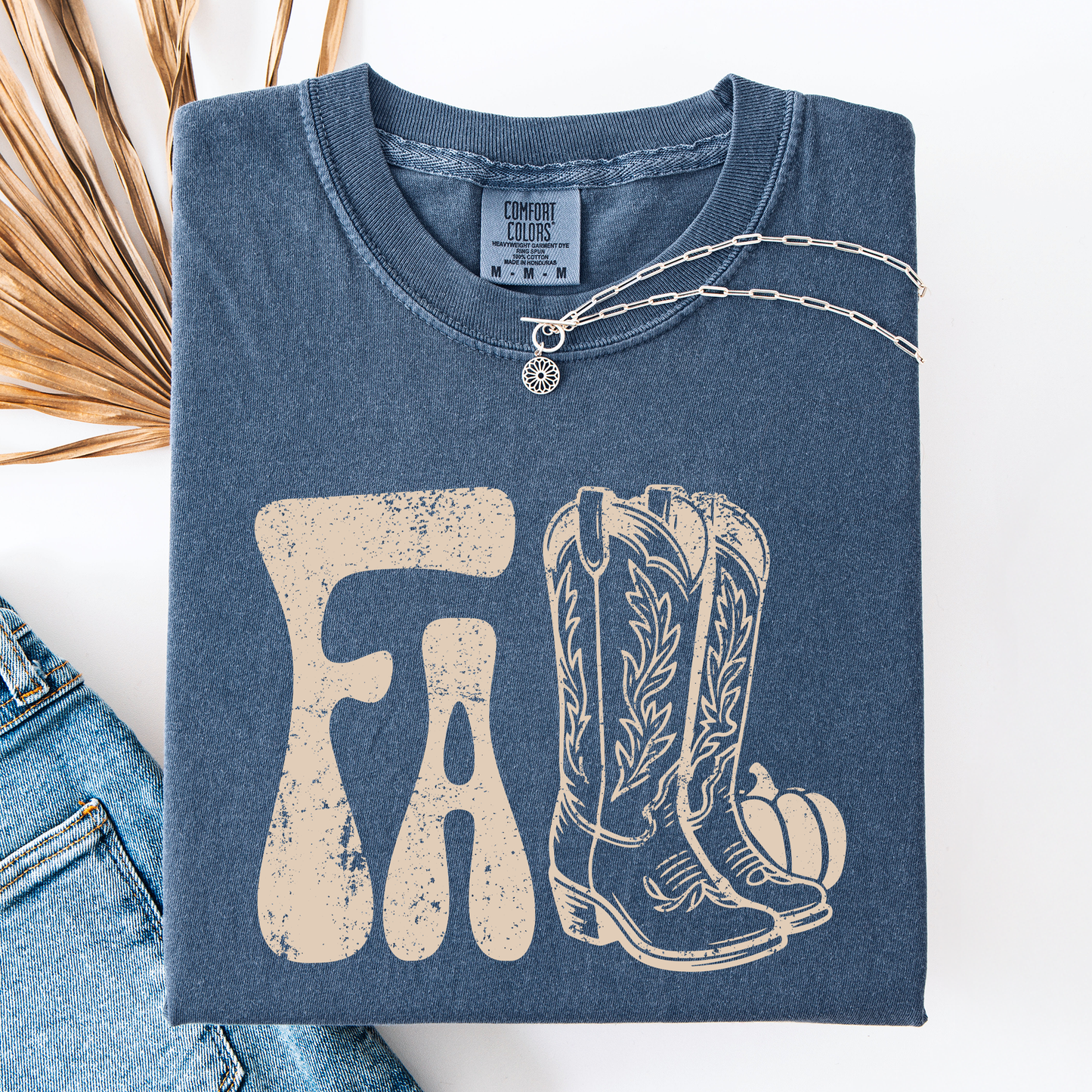 Fall Cowboy Boots, Western, Autumn, Comfort Colors T-Shirt