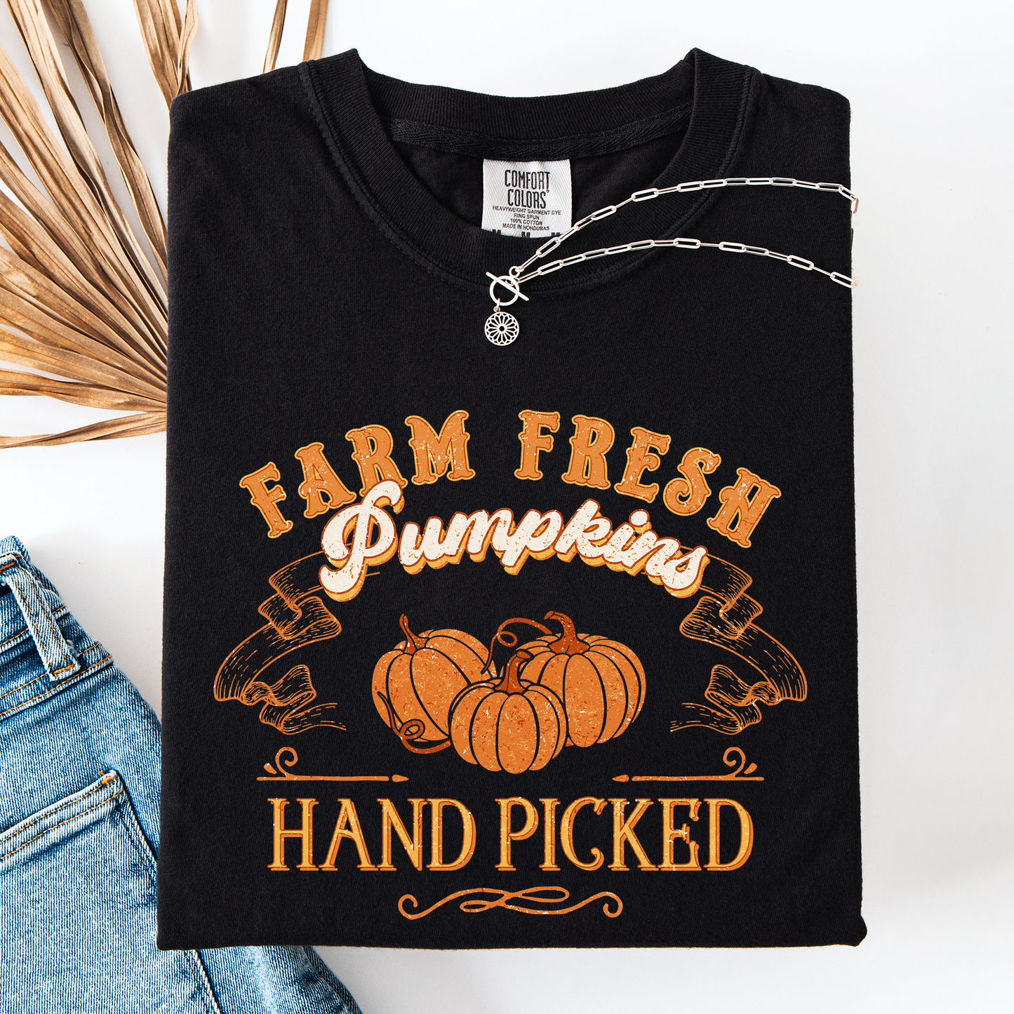 Farm Fresh Pumpkins, Hand Picked, Halloween, Fall, Autumn, Farm, Comfort Colors T-Shirt