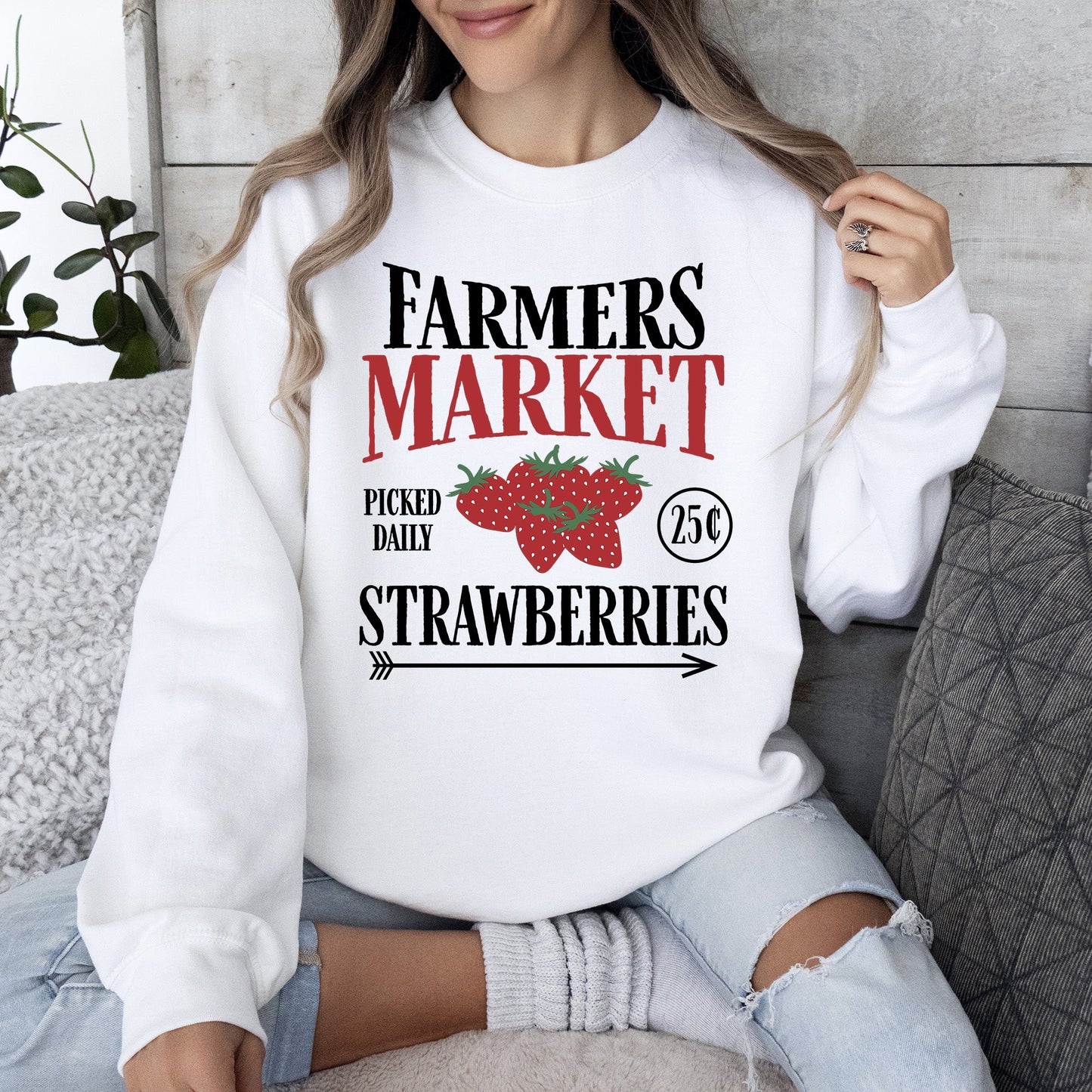 Farmers Market, Fresh Strawberries. Berries, Farm Life Sweatshirt