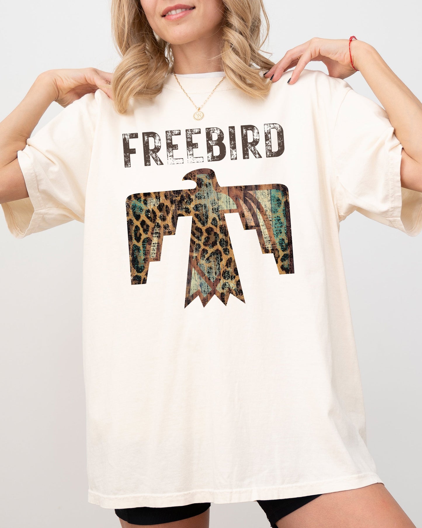Free Bird, Western Thunderbird, Leopard Print, Concert Tee, Country, Rock Music Tshirt Comfort Colors T-Shirt