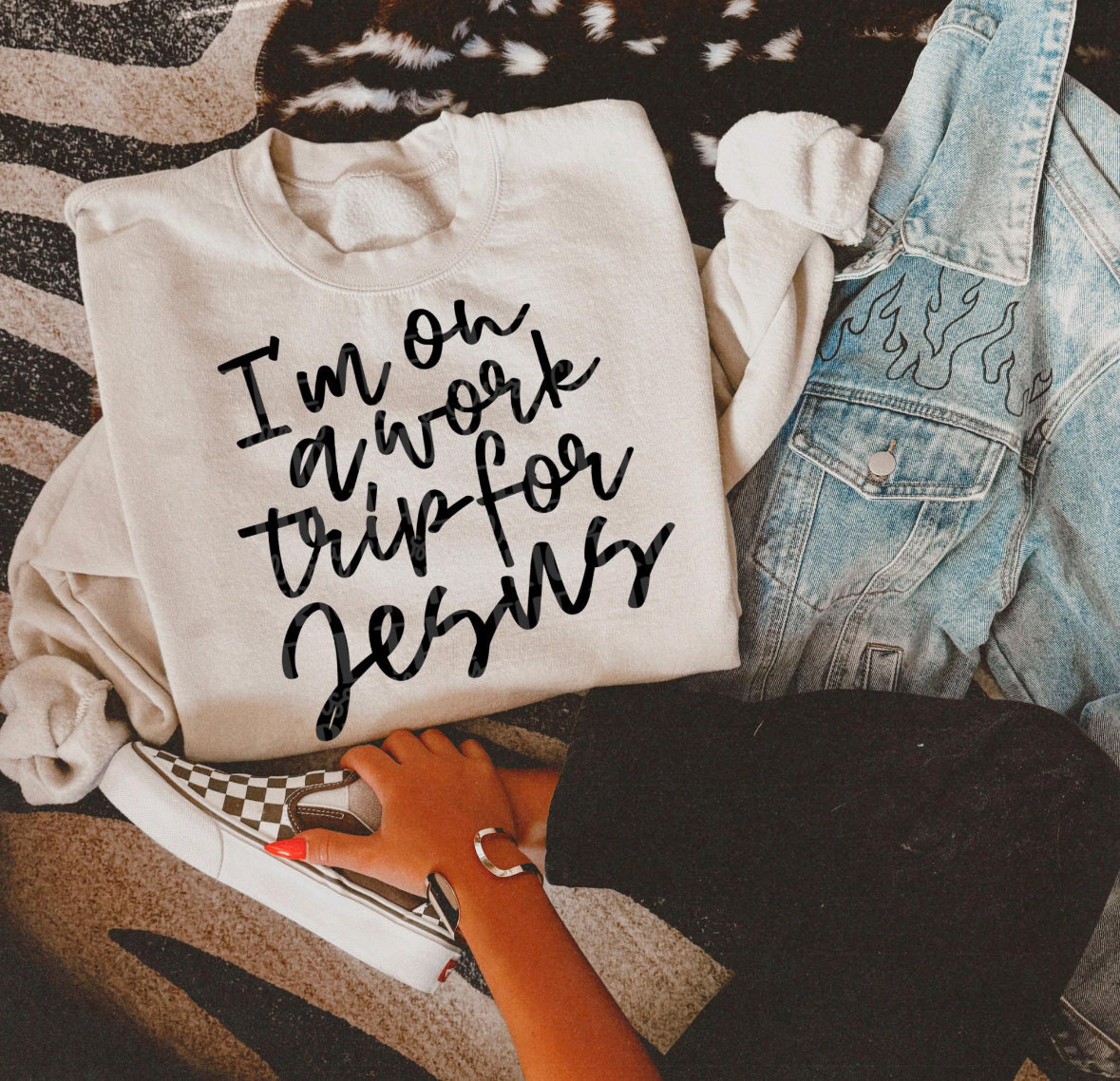 I'm on a work trip for Jesus tee or sweatshirt