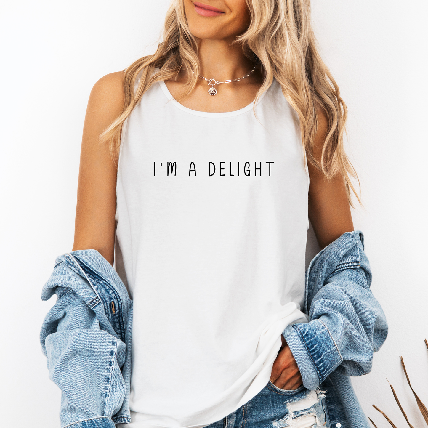 I'm A Delight, Sassy, Sarcastic, Minimalist, Funny Comfort Colors Tank Top
