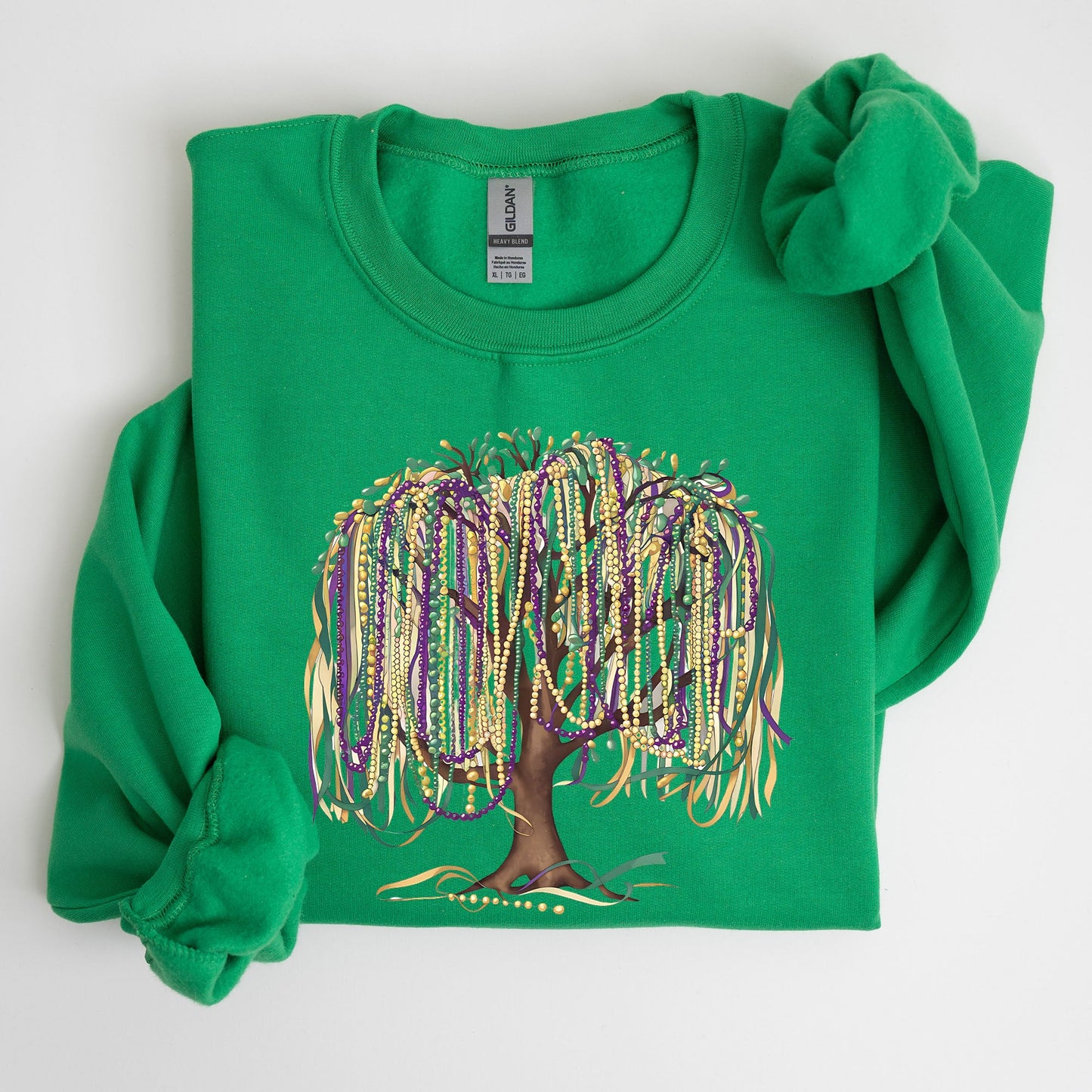 Bead Tree, Mardi Gras, Coquette, Carnival, Fleur de Lis, Fat Tuesday, Parade Sweatshirt