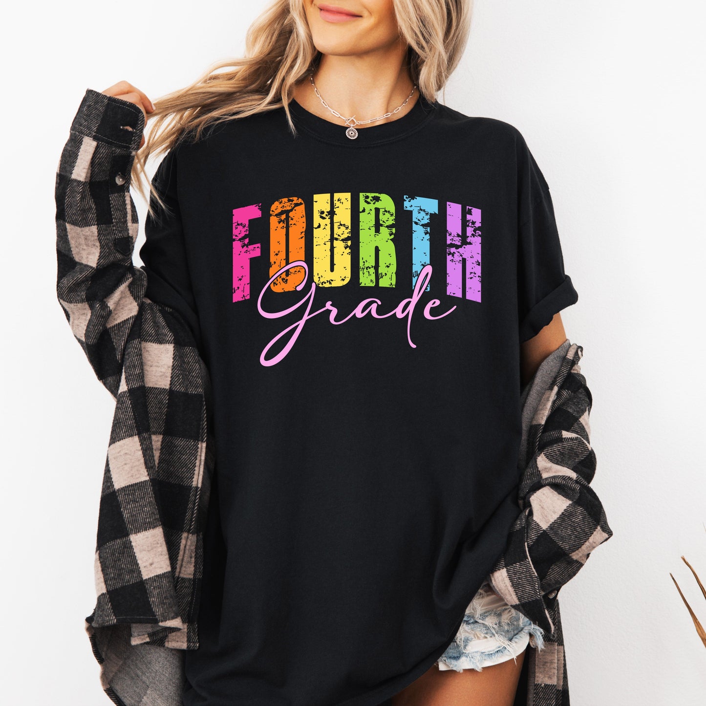 Fourth Grade, Retro, Teacher, Back to School, First Day of School, Cute, Teacher Appreciation, Coquette, Comfort Colors T-Shirt