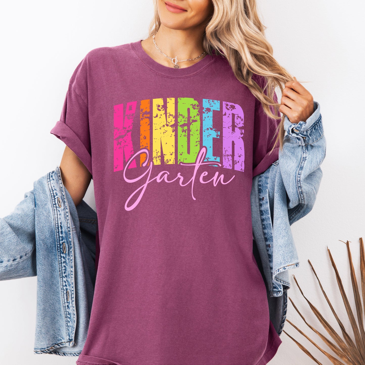 Kindergarten, Retro, Teacher, Back to School, First Day of School, Cute, Teacher Appreciation, Coquette, Comfort Colors T-Shirt
