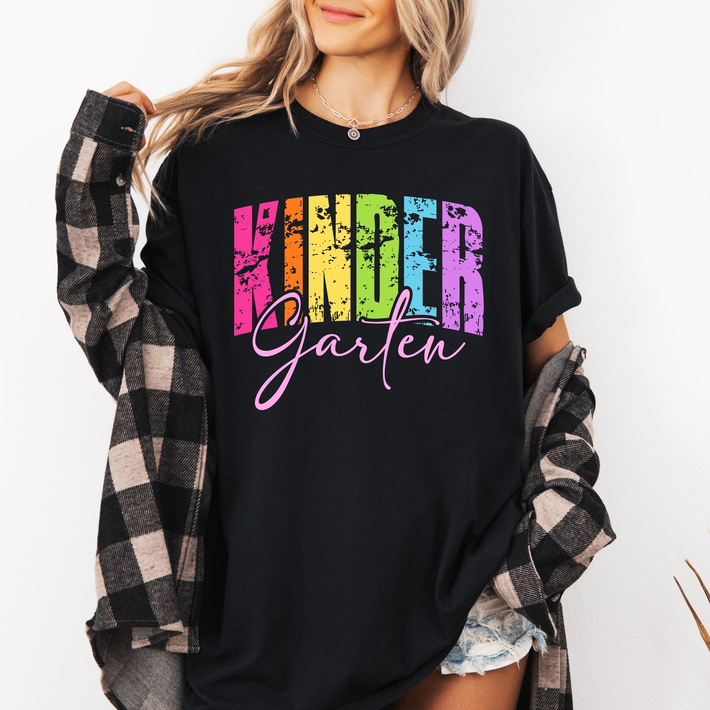 Kindergarten, Retro, Teacher, Back to School, First Day of School, Cute, Teacher Appreciation, Coquette, Comfort Colors T-Shirt