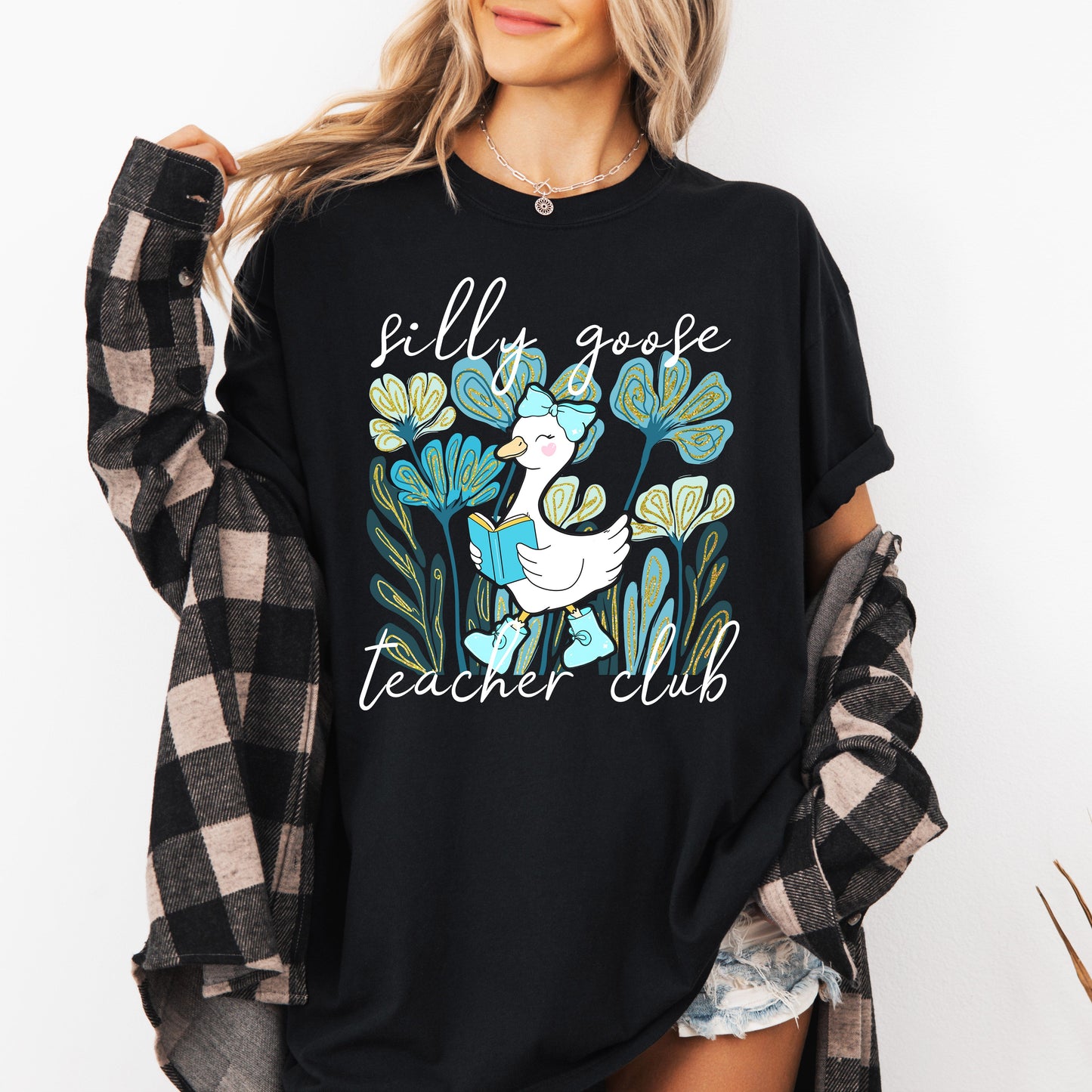 Silly Goose Teacher Club, Back to School, First Day of School, Cute, Teacher Appreciation, Coquette, Comfort Colors T-Shirt