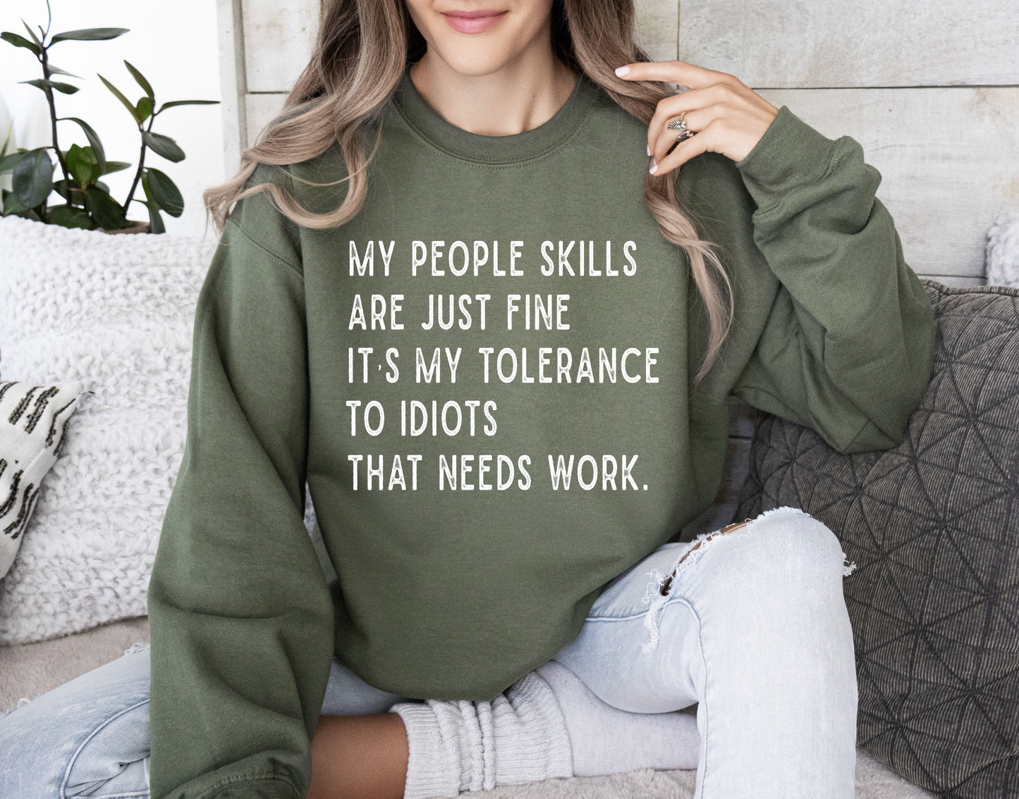 My People Skills Funny Sweatshirt, Sarcastic College Sweatshirt