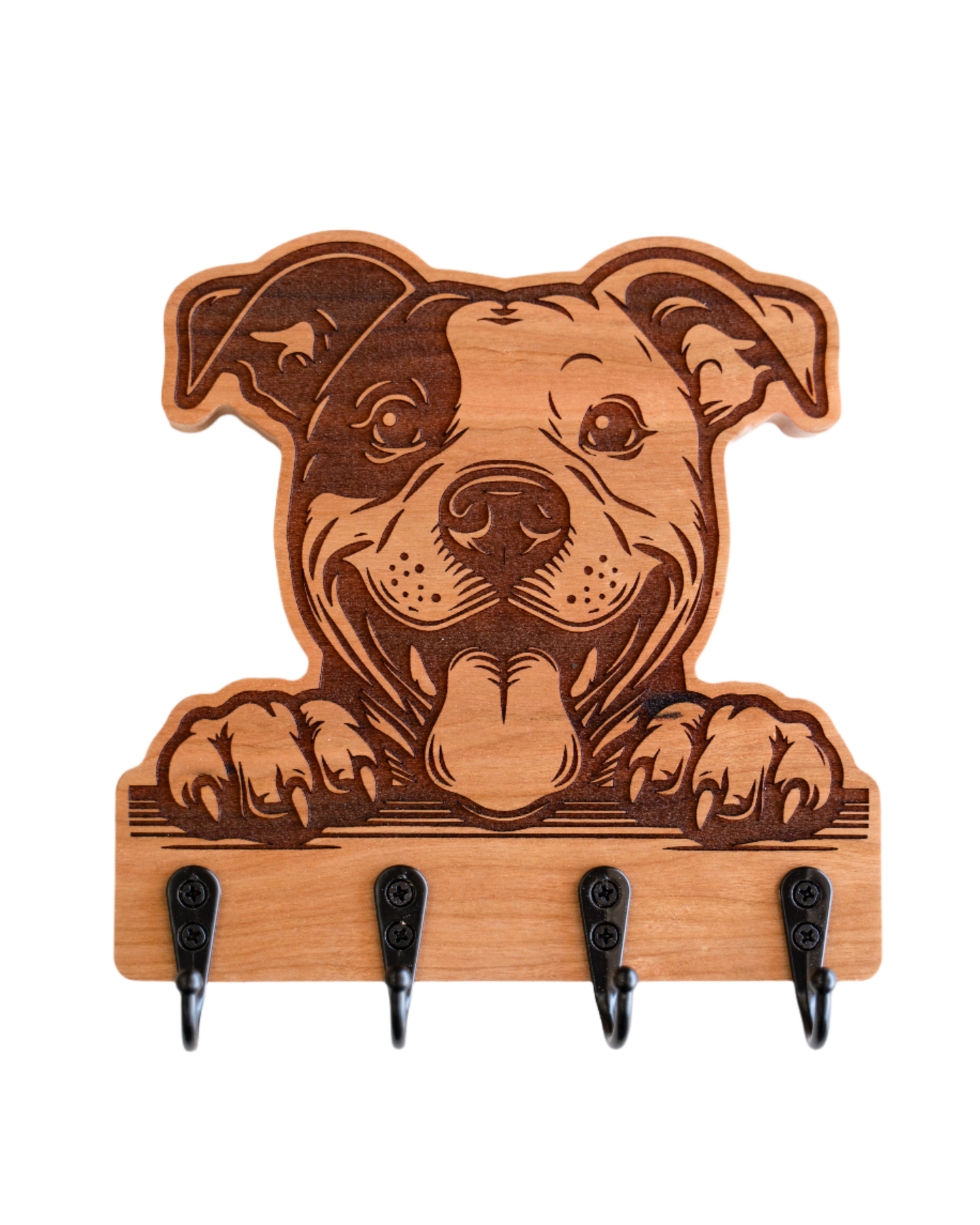 Peeking Smiling Pitbull Wall Hanger