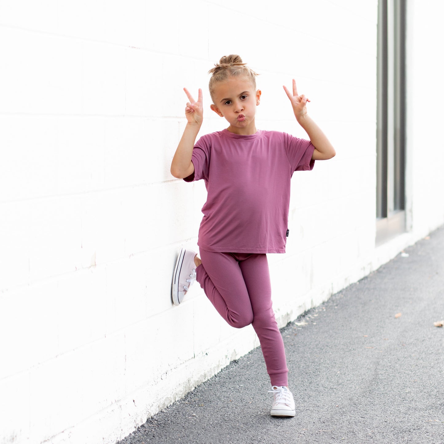 BAMBOO BASIC TEE- Mauve
