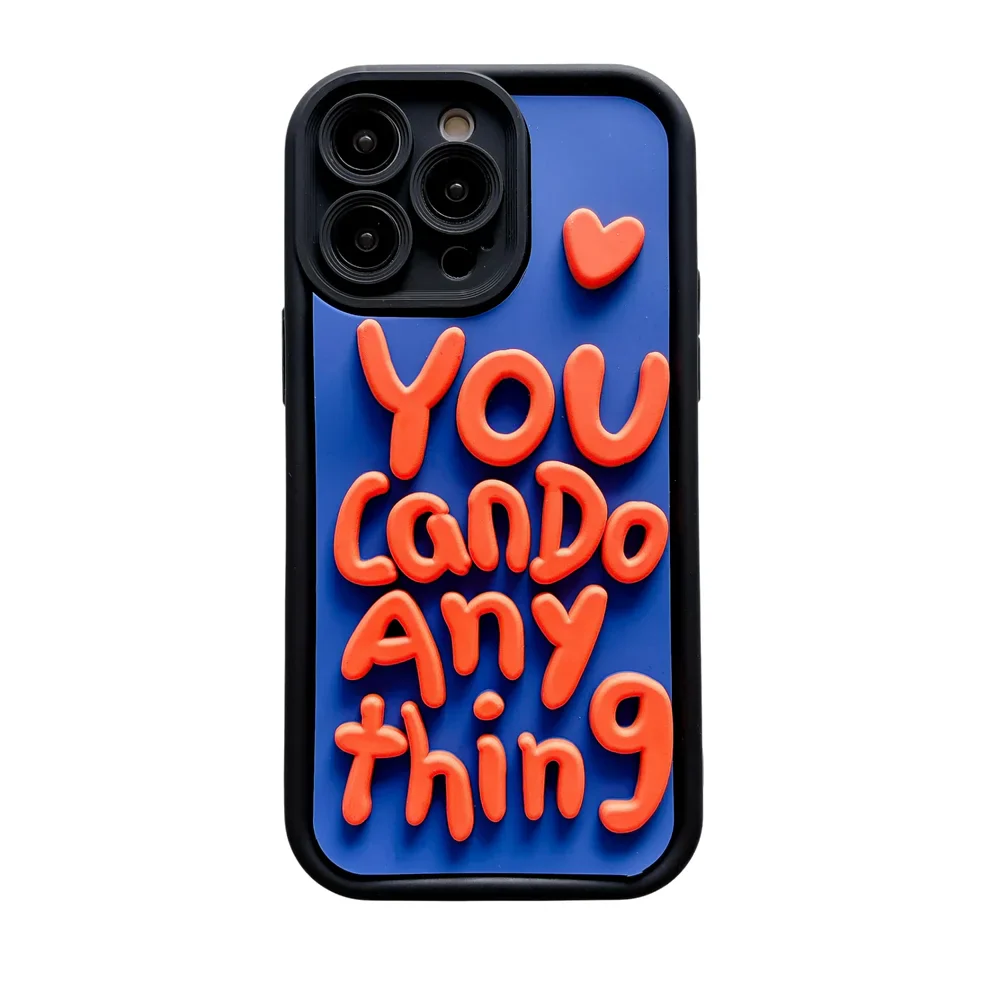 3D Fashion Word Phone Earth Pattern Phone Case