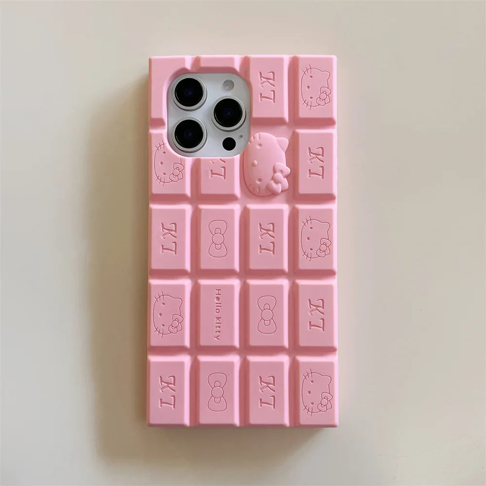 3D Cartoon Chocolate Hello Kitty Rilakkuma Soft Silicone Phone Case
