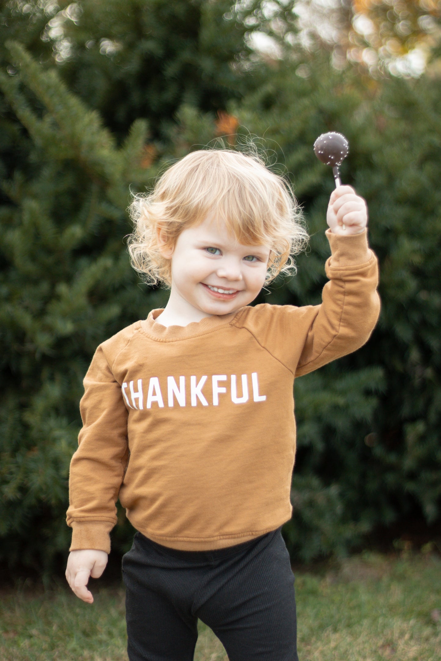 Thankful Organic Cotton Crewneck Sweatshirt - Cream or Brown