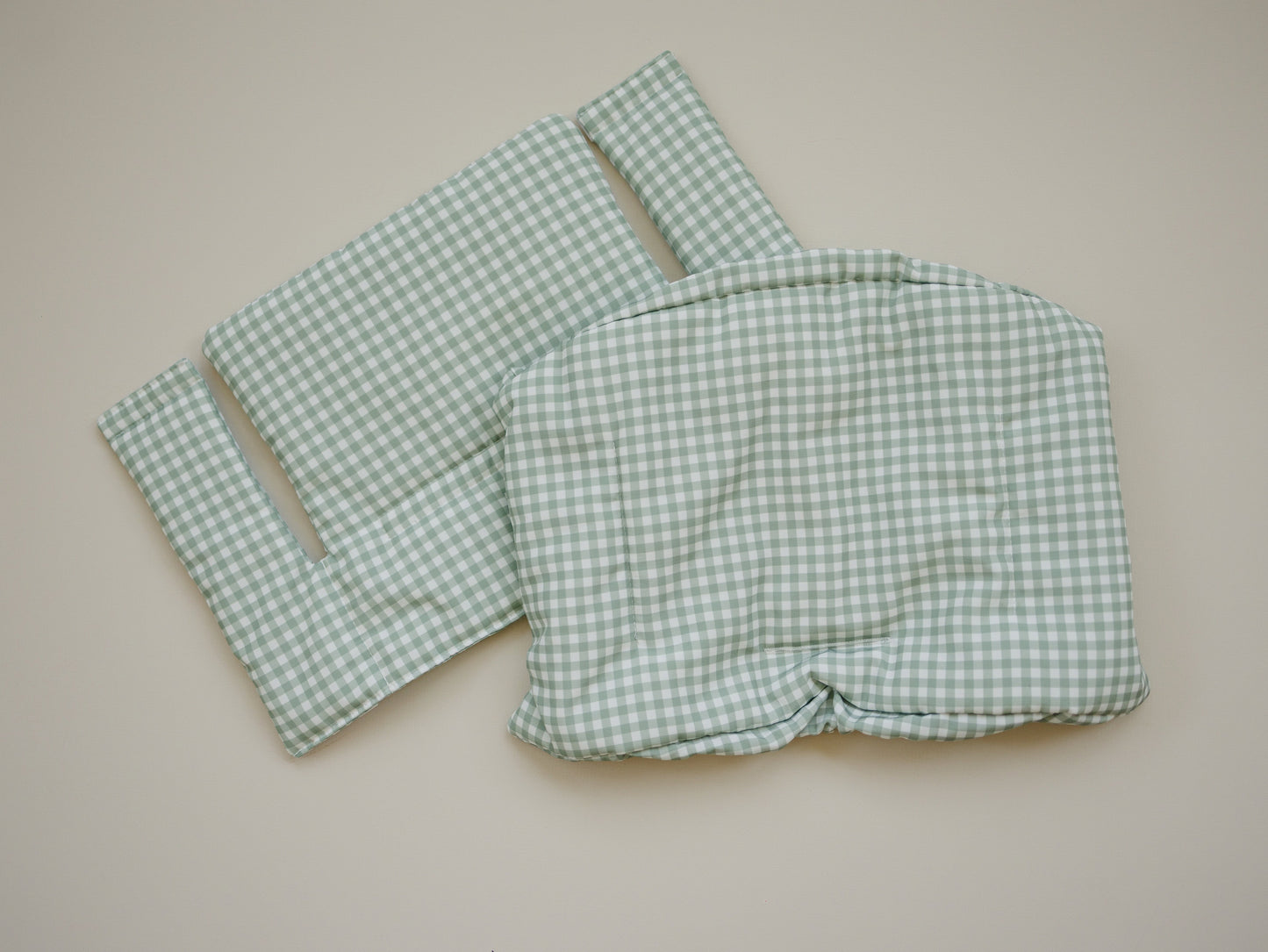 Sage Green Gingham Cushion for the Stokke Tripp Trapp Highchair