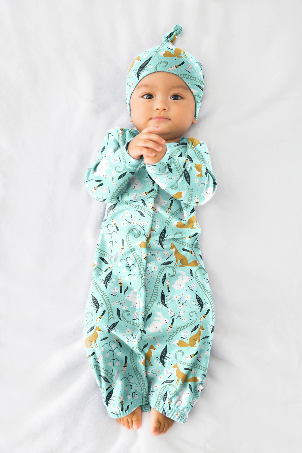 Babysoy Pattern Print Baby Snaps Gown