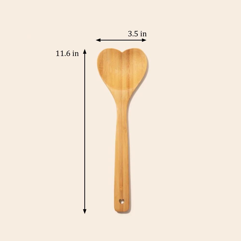 Bamboo Utensil Spoon | Heart Shaped
