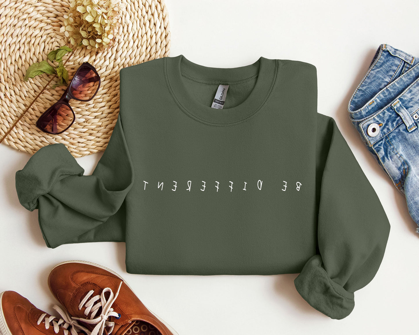 Be Different Funny Sweatshirt, Sarcastic College Sweatshirt