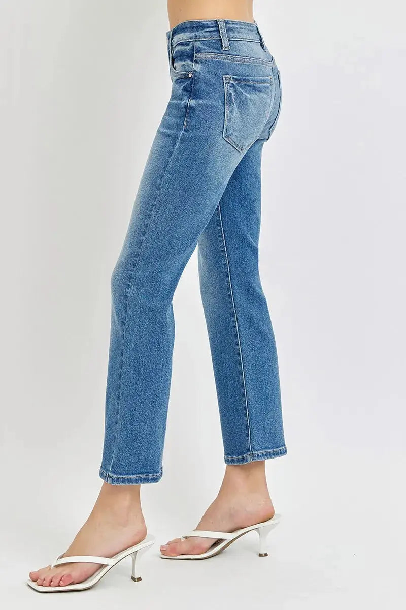 Full/Plus Size Low Rise Crop Flare RISEN Jeans