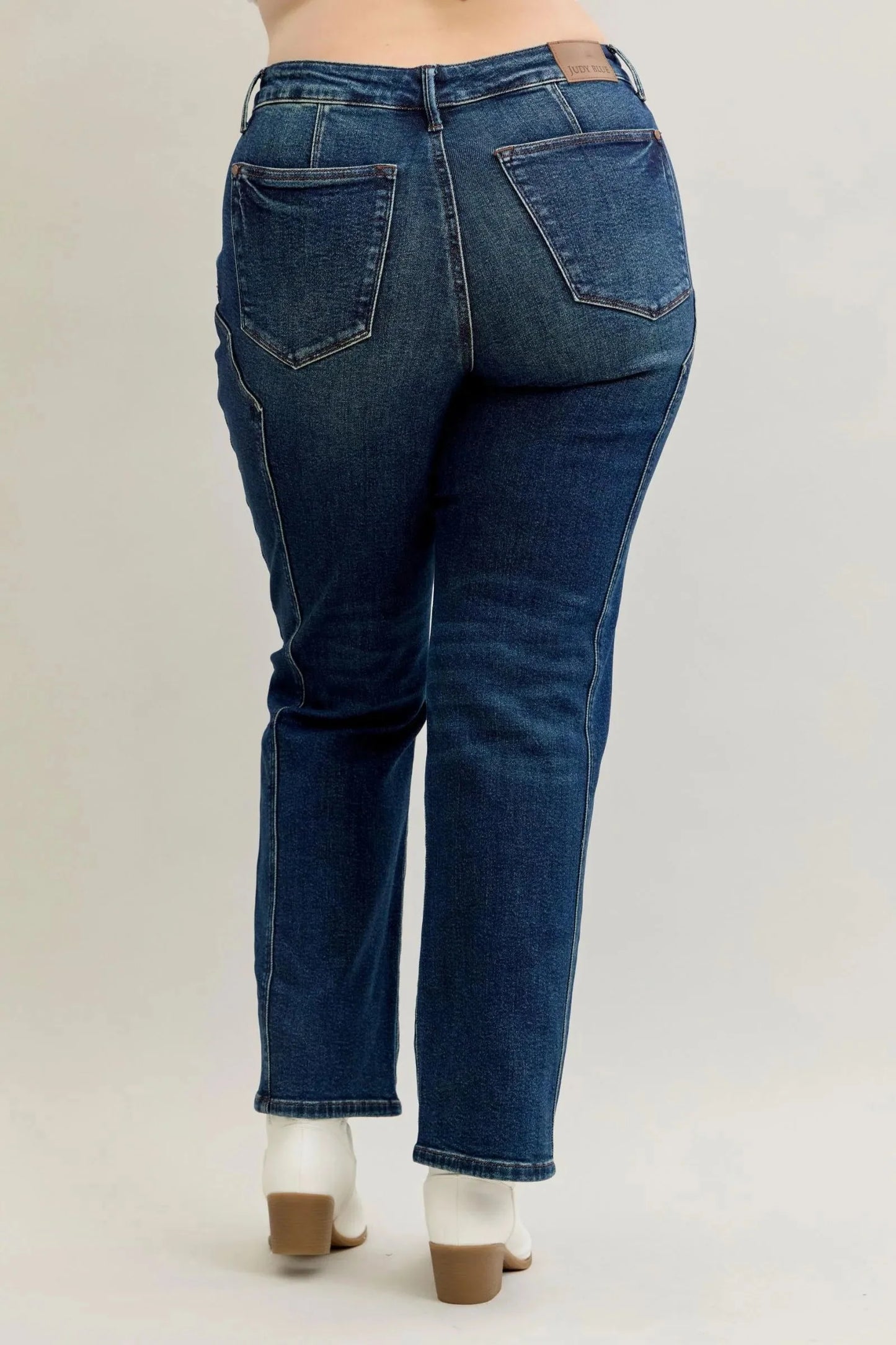 Plus Size Seam Detailed Straight Leg Judy Blue Jeans