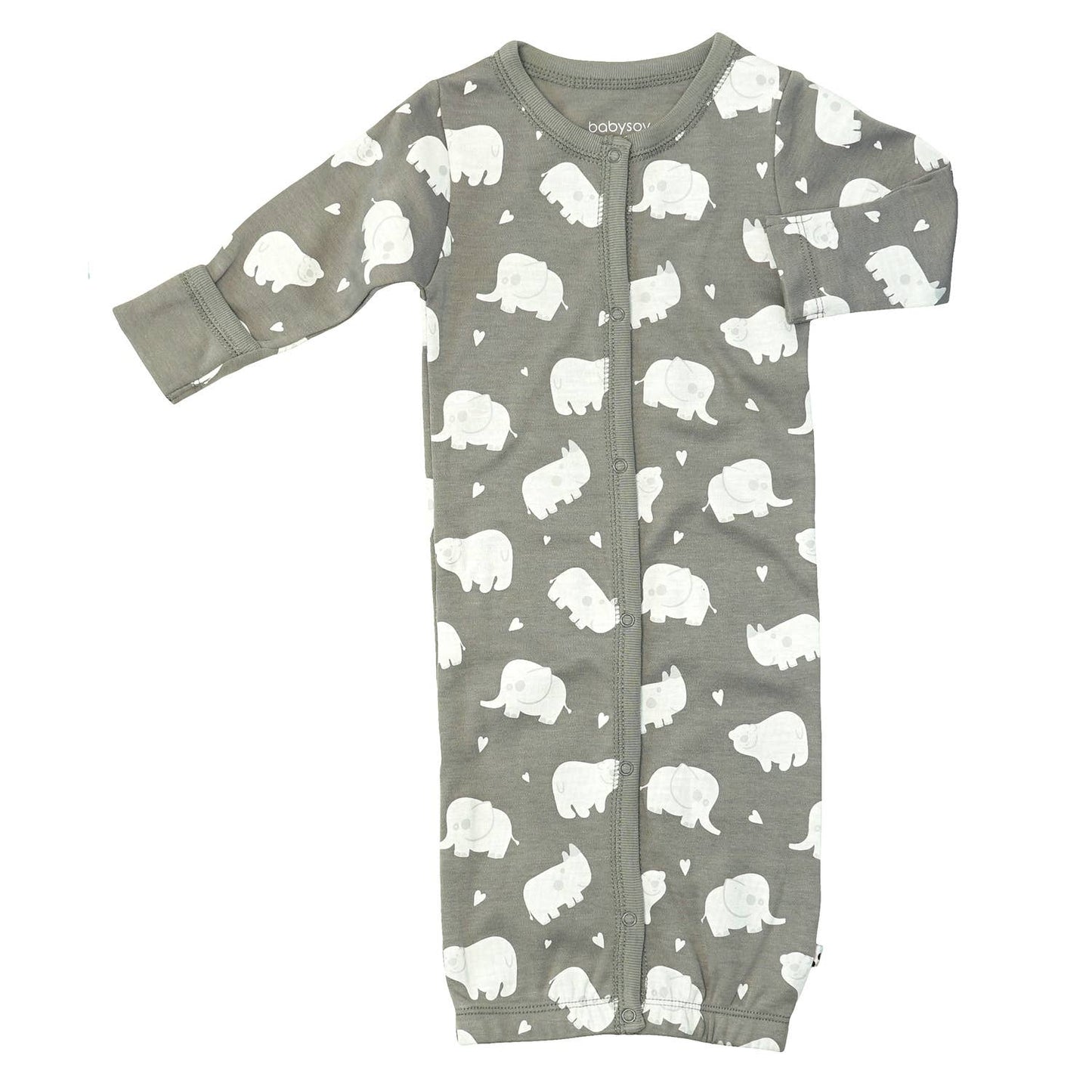 Babysoy Pattern Print Baby Snaps Gown